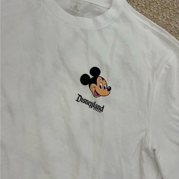 Disneyland Mickey Mouse mens long sleeve shirt size large white peace sign E145 - Picture 2 of 3